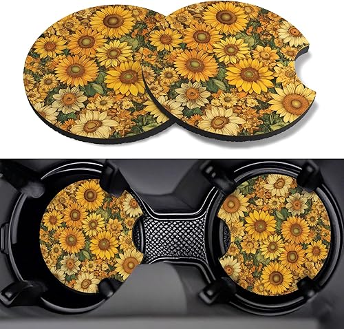 Miniatura 11 de Posavasos para automóvil, paquete de 2 posavasos para automóvil, 2.75 pulgadas, antideslizantes y absorbentes, para portavasos de automóvil,