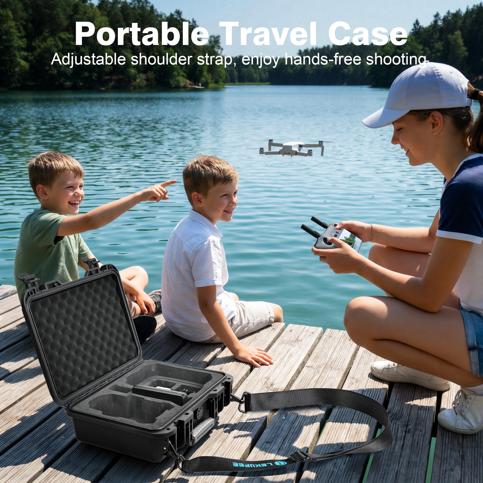 Lekufee Wodoodporna Twarda Walizka Transportowa dla drona DJI Lito X1,Lito 1,Mini 5 Pro/4 pro/Mini 3, DJI RC 2 / RC N3, i Akcesoria (Tylko walizka)