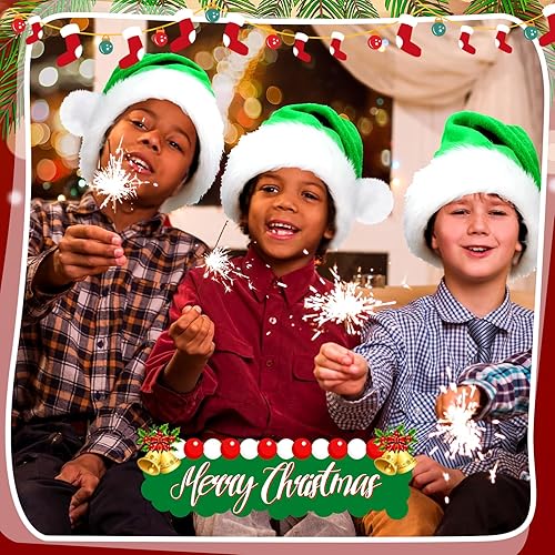 Miniatura 5 de Paquete de 12 sombreros de Papá Noel de felpa para regalos de fiesta de Navidad para mujeres, hombres y adultos