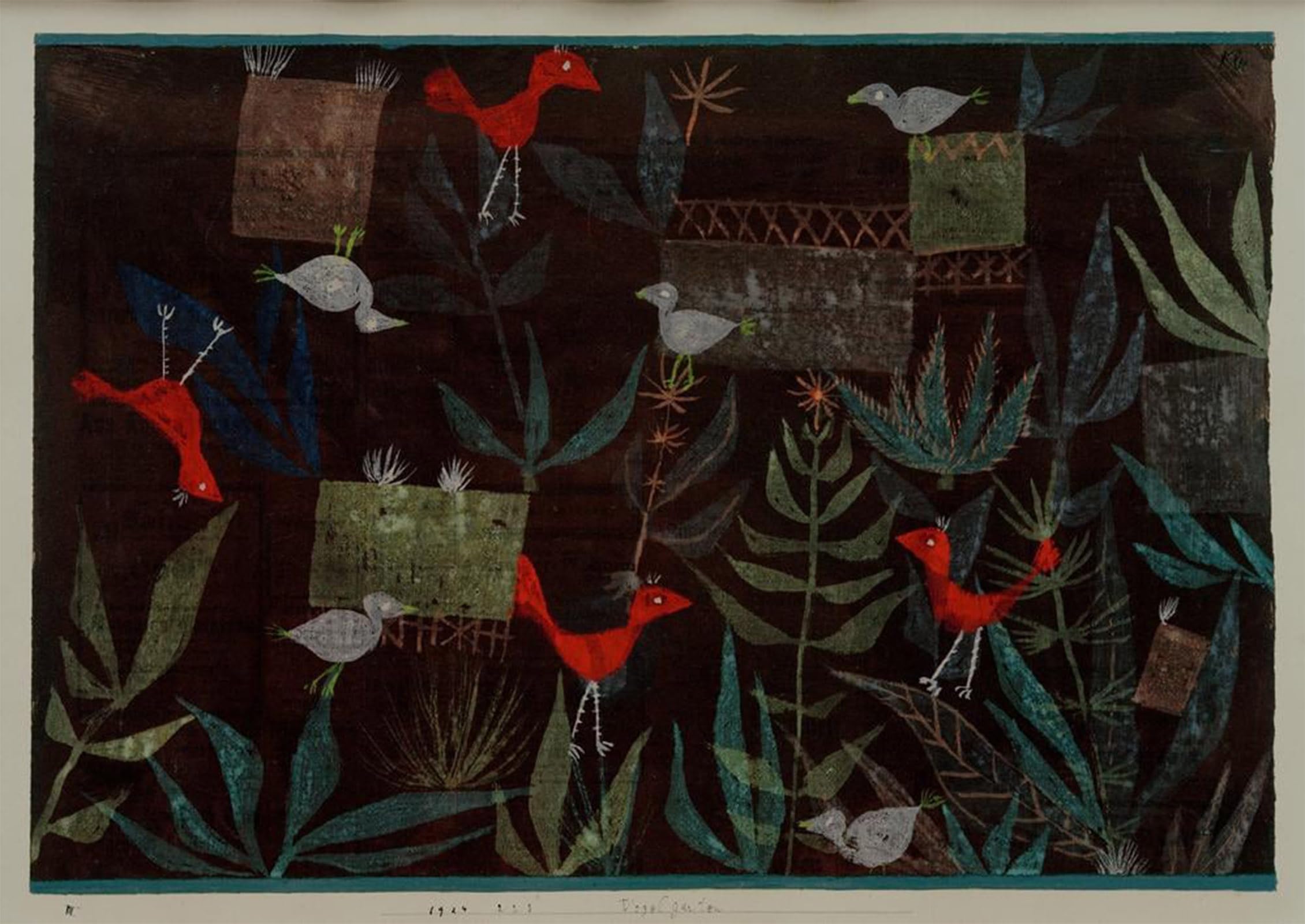 ARTXLXXBN Famous Painting Art Wall Decor Abstract Art Picture bird garden by Paul Klee Animal Pictures for Home Decor 60x90cm