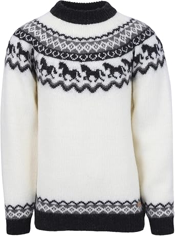 ICEWEAR Sleipnir wool sweater with horse pattern