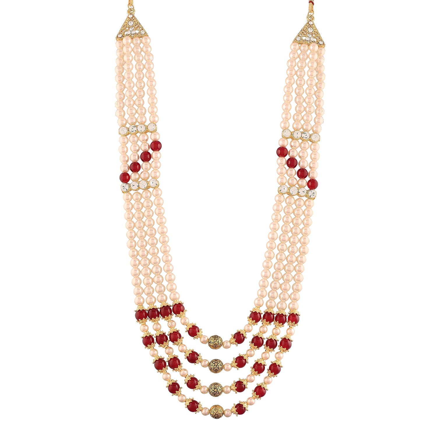 I Jewels 4 Layered Traditional Gold Plated Dulha Moti Mala with Stone Maharaja Haar/Groom Necklace For Men (MLP35) - Review, Price and Buying Guide