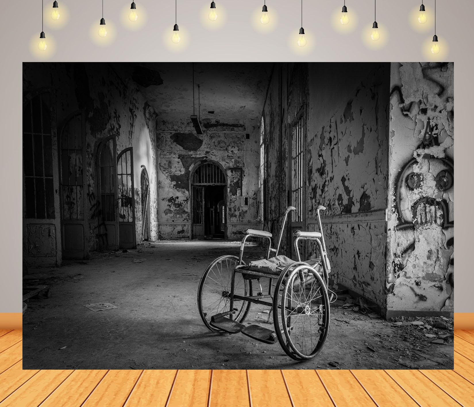 10x10FT Hospital Abandonado con Silla Fondo Fotográfico