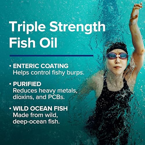 Miniatura 6 de GNC Suplemento Omega 3 de aceite de pescado de triple fuerza, 1000 mg EPA y DHA, apoya la salud del corazón, el cerebro, la piel, los ojos y las