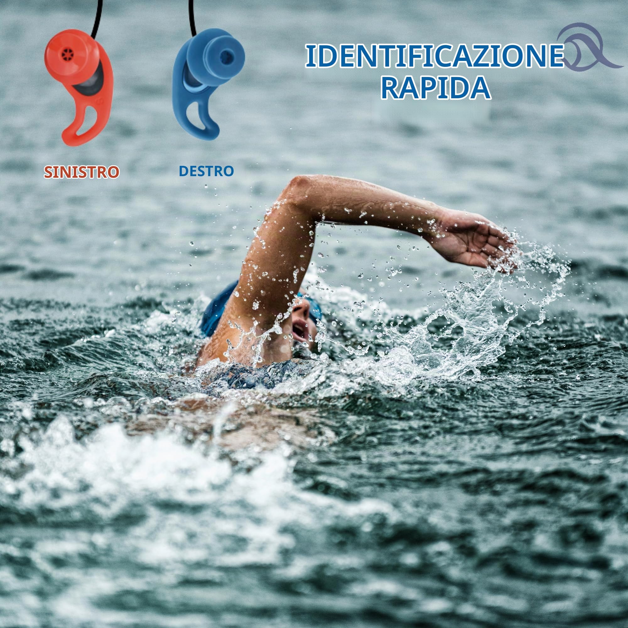 Tappi per Orecchie per Nuoto e Surf - Swimming Earplugs for Piscina e Sport Acquatici - Adulto
