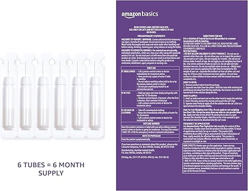 Miniatura 2 de Tienda Basics Tratamiento tópico preventivo contra pulgas para gatos grandes (más de 9 libras), 6 unidades (anteriormente Solimo)