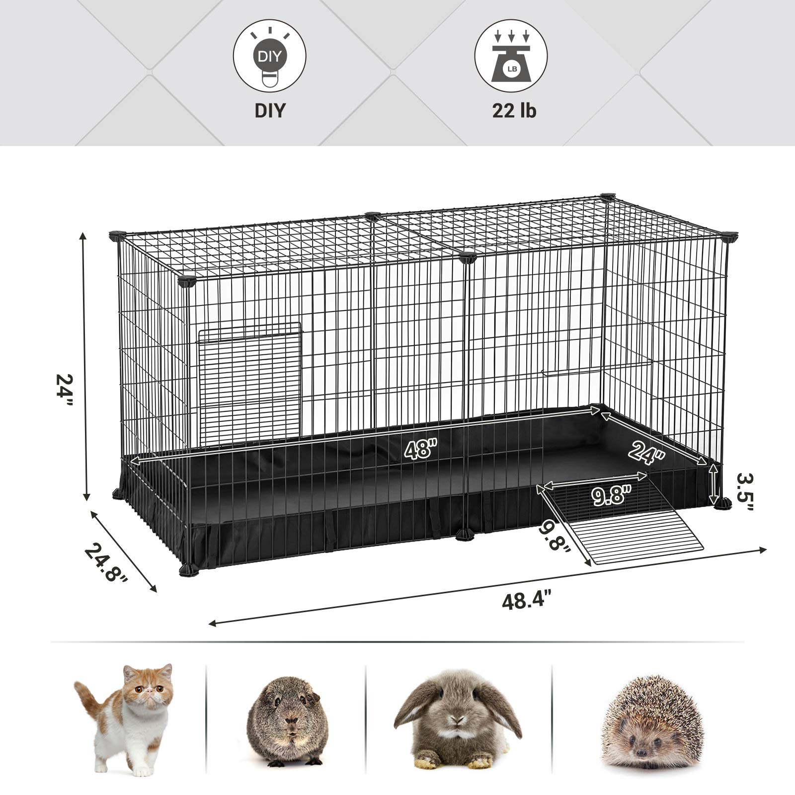 Buy SONGMICS Guinea Pig Run Cage, Large Indoor Playpen and Enclosure