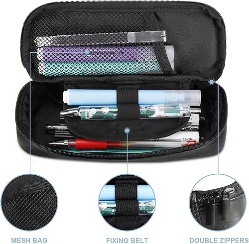 Miniatura 6 de Esgrima máscara lápiz bolsas PU cuero pluma caso portátil cosmético organizador bolsa