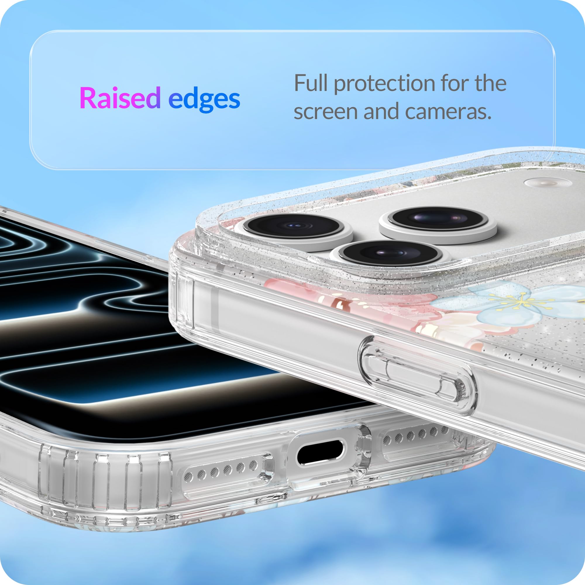 LONLI Hue - Elegante funda magnética para teléfono con diseño floral