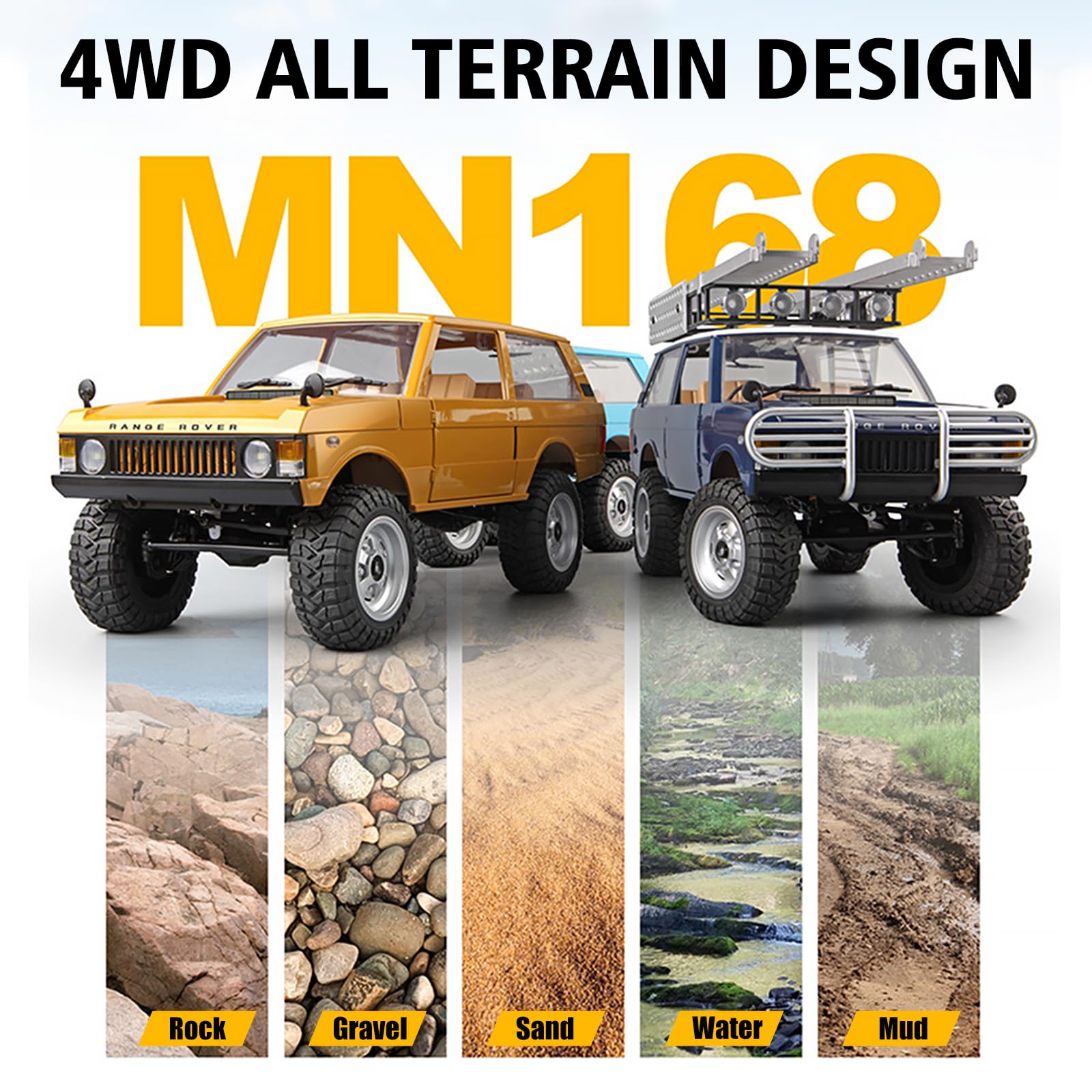 Amazon.com: RC Rock Crawler, MN-168 Ranger Rover 1:12 RC Climbing