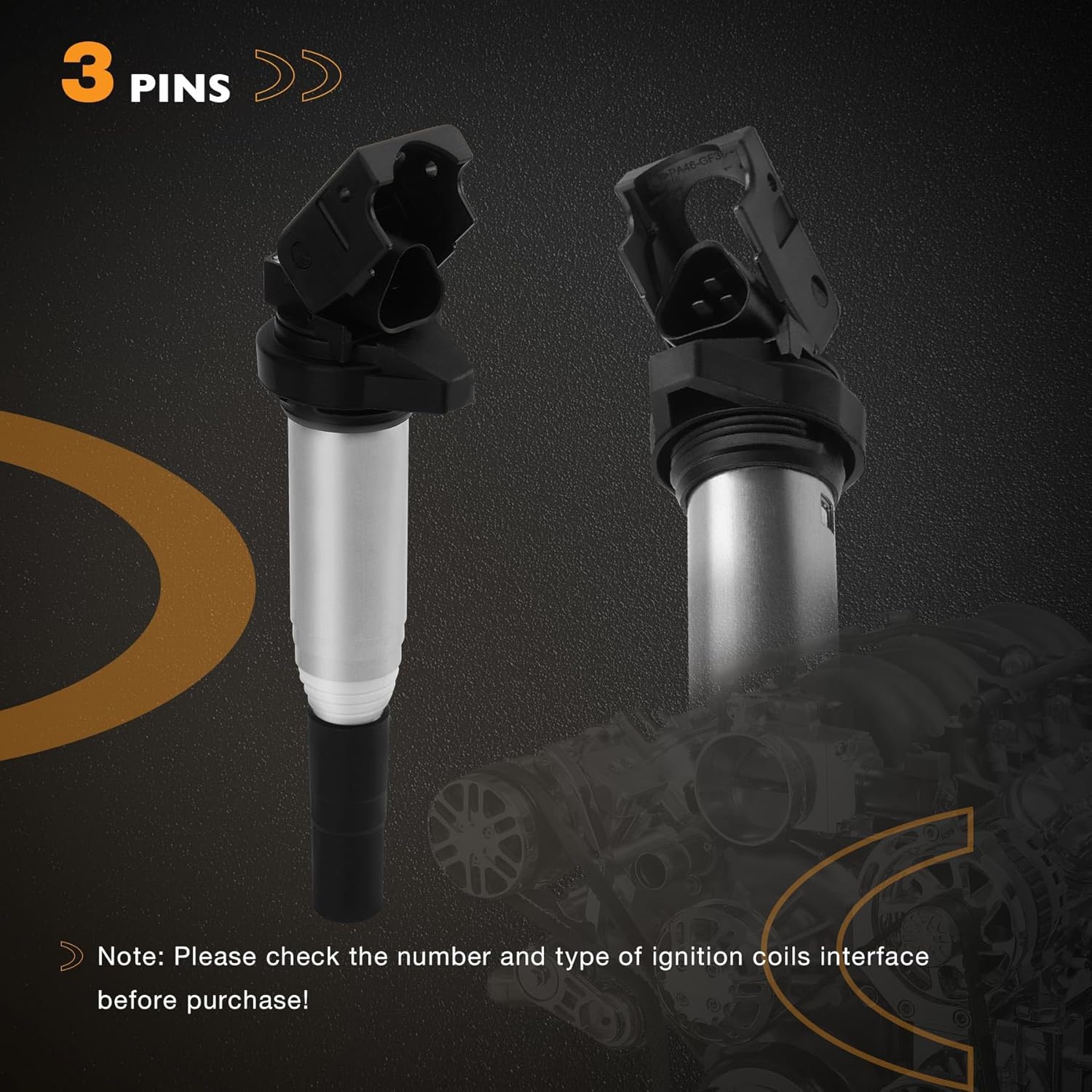 HQPASFY Ignition Coil UF598 Pack & Spark Plugs Set of 4 Compatible with 2011-2016 Mini Cooper Countryman, 2013-2016 Mini Cooper Paceman, 2007-2015 Mini Cooper L4 1.6L Replace# C1692, GN10328