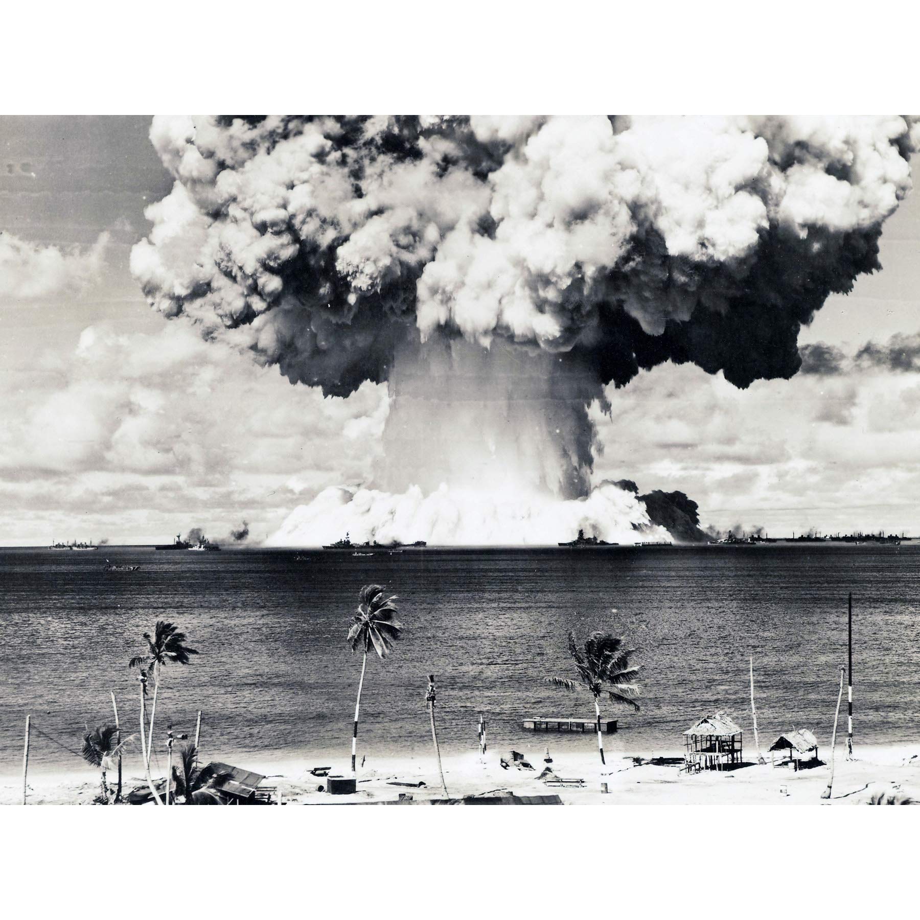 Artery8 Atomic Bomb Test Operation Crossroads Photograph Premium Wall Art Canvas Print 18X24 Inch