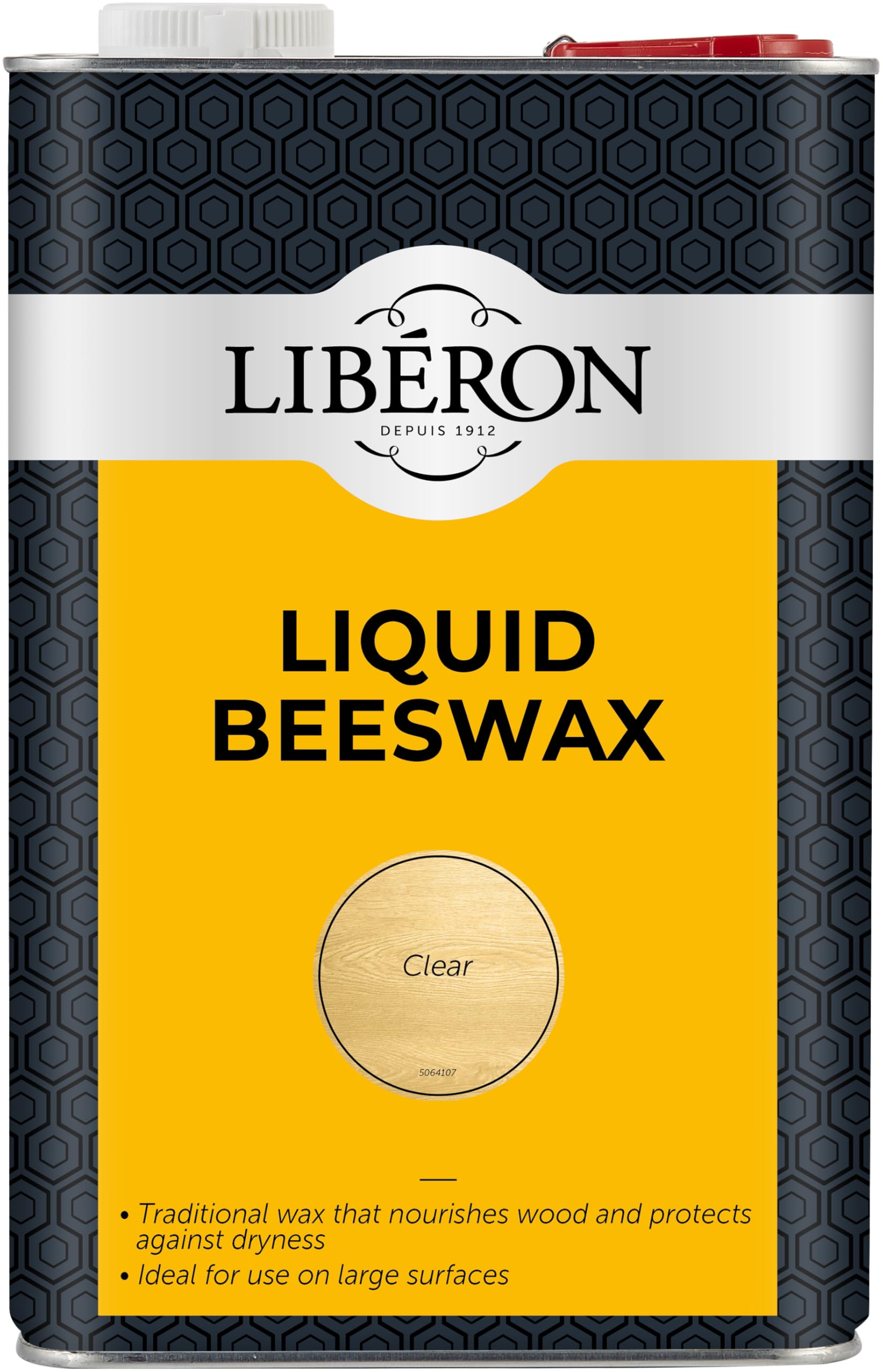 Libéron Liquid Beeswax with Pure Turpentine - Nourishes & Revives Interior Wood - Enhances Natural Character & Sheen - Ideal for Large Surfaces & Furniture - Clear - 5 Litres