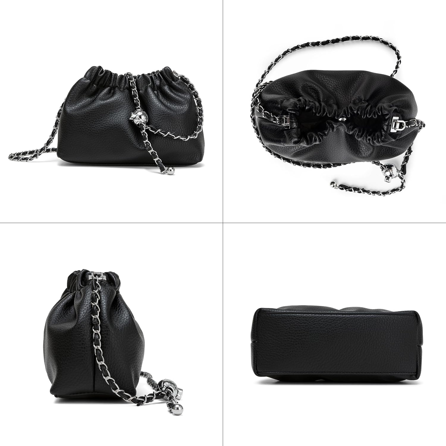 Joryin Trendy Dumpling Women's Crossbody Bag - Evening Clutch Vegan & Genuine Leather Hobo Cloud Purse - Image 4