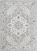 Vista 3 de Home Dynamix Belmar Sterling - Alfombra de medallón oriental, gris/marfil, rectangular de 6 pies 6 pulgadas x 9 pies 6 pulgadas