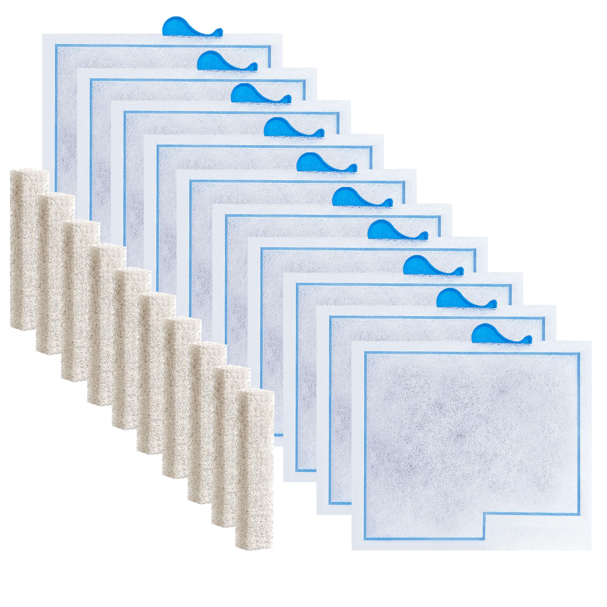 Photo 1 of 10 Pack Medium Fish Filter Cartridges Replacement Compatible with QuietFlow LED PRO Power Size 10/E Internal Power 20 Filter/Zilla Size 20(Extra 10pcs Pads)