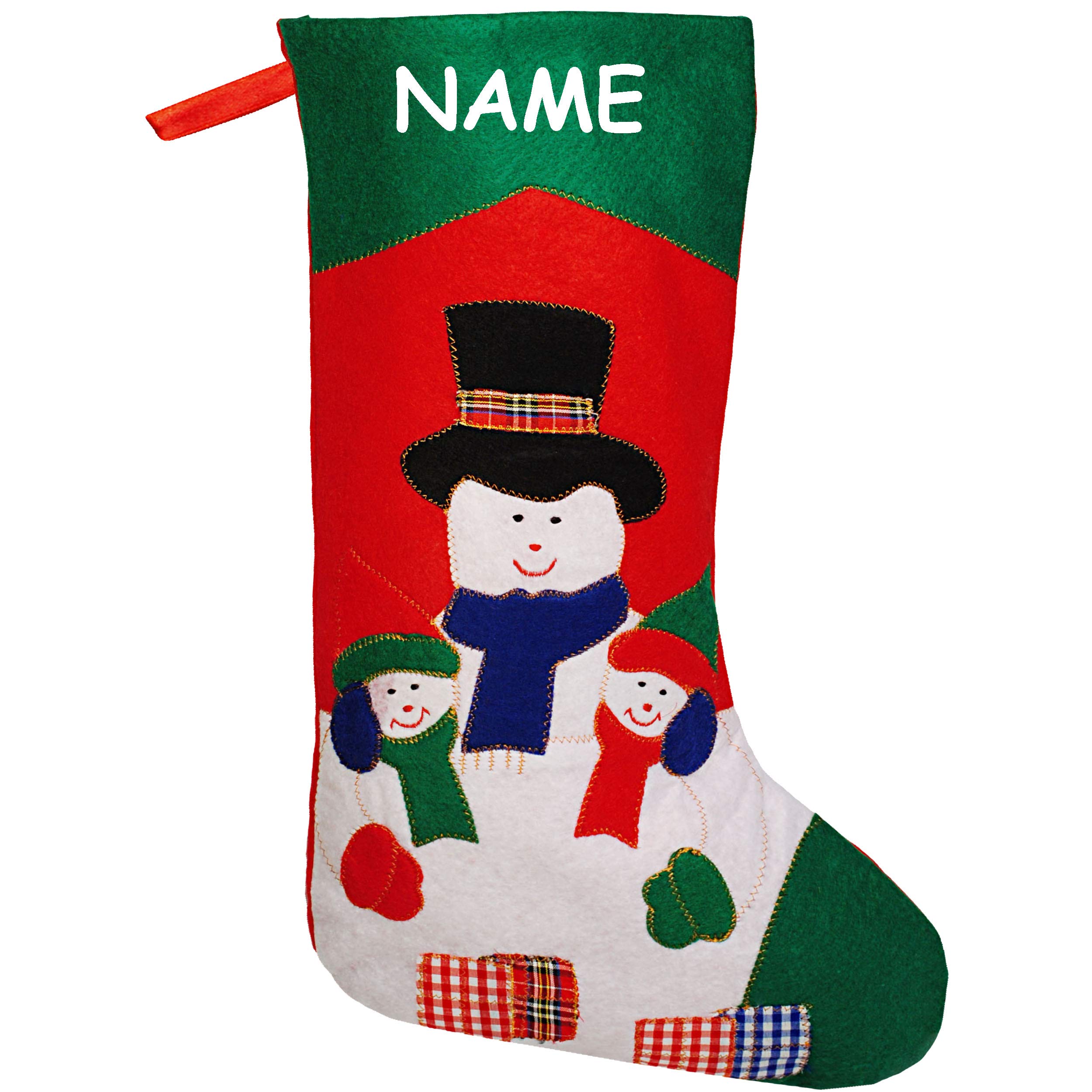 alles-meine.de GmbH 10 Stück XL - Weihnachtssocken & Filzstrümpfe - 50 cm - Schneemänner - zum Aufhängen - Nikolausstiefel - Nikolausstrümpfe/Weihnachtsstiefel - Filz - große..