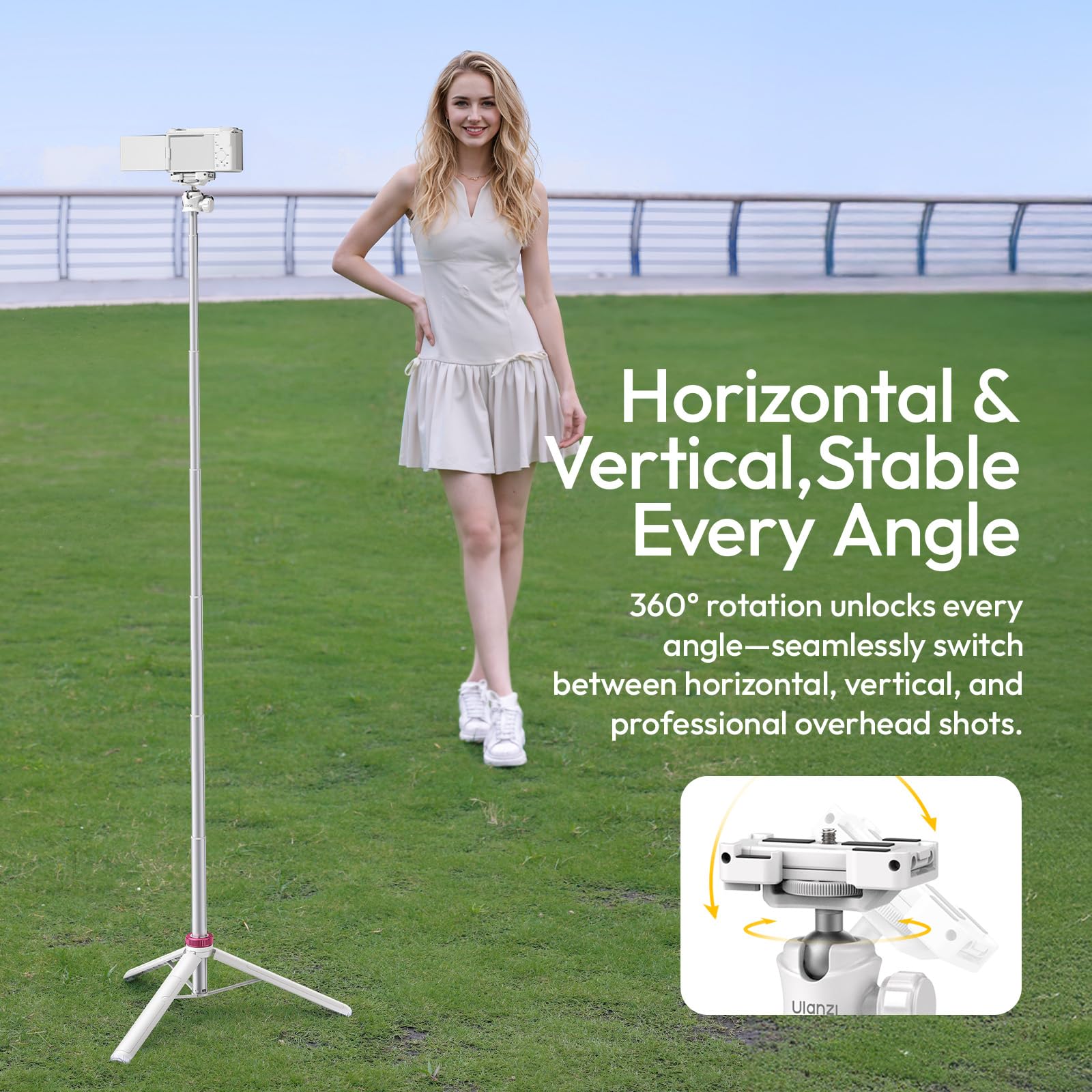 ULANZI MT-44 Tripod: Selfie Stick & Camera Stand -8
