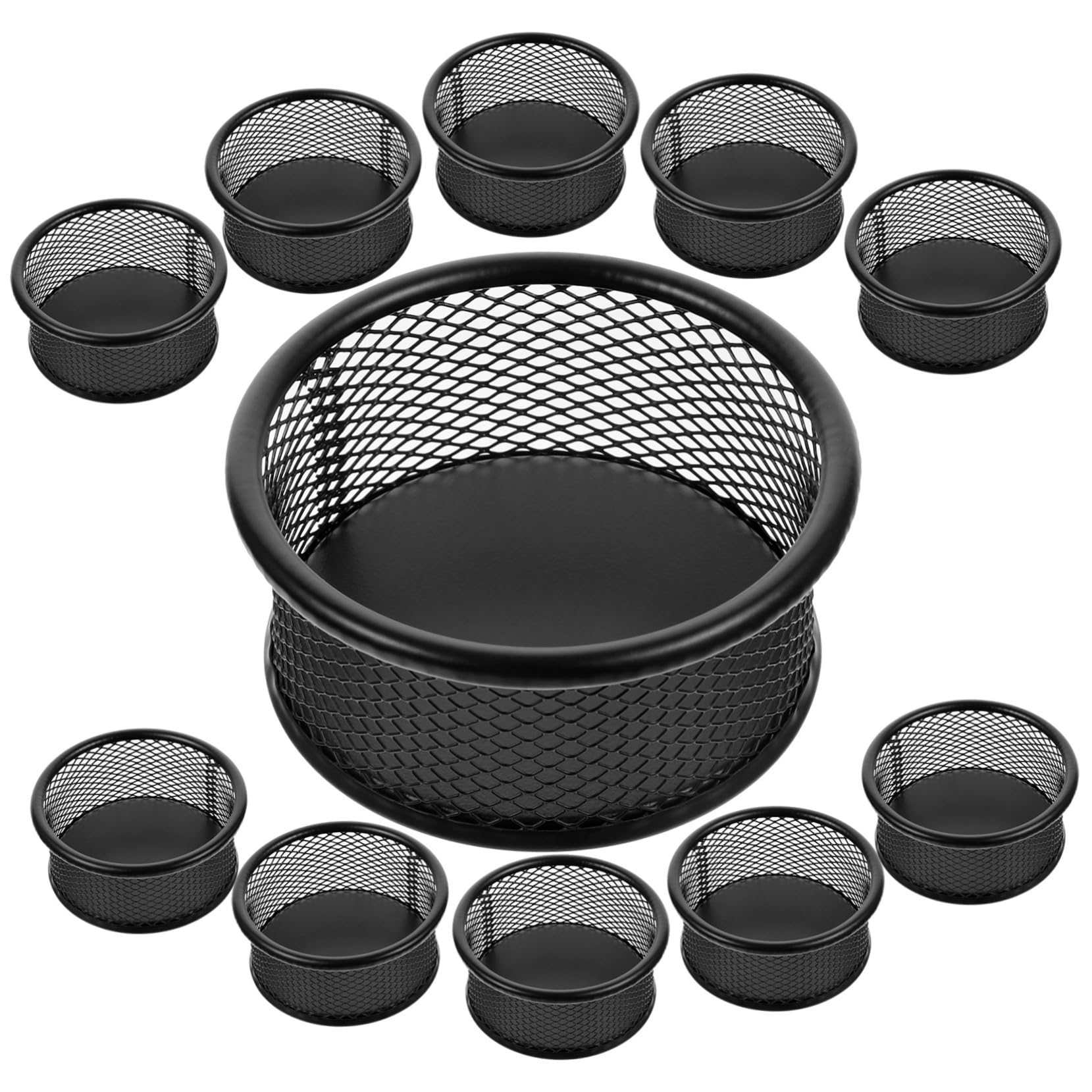 Boîte de Rangement pour Trombones en Fer Noir 12 Pièces