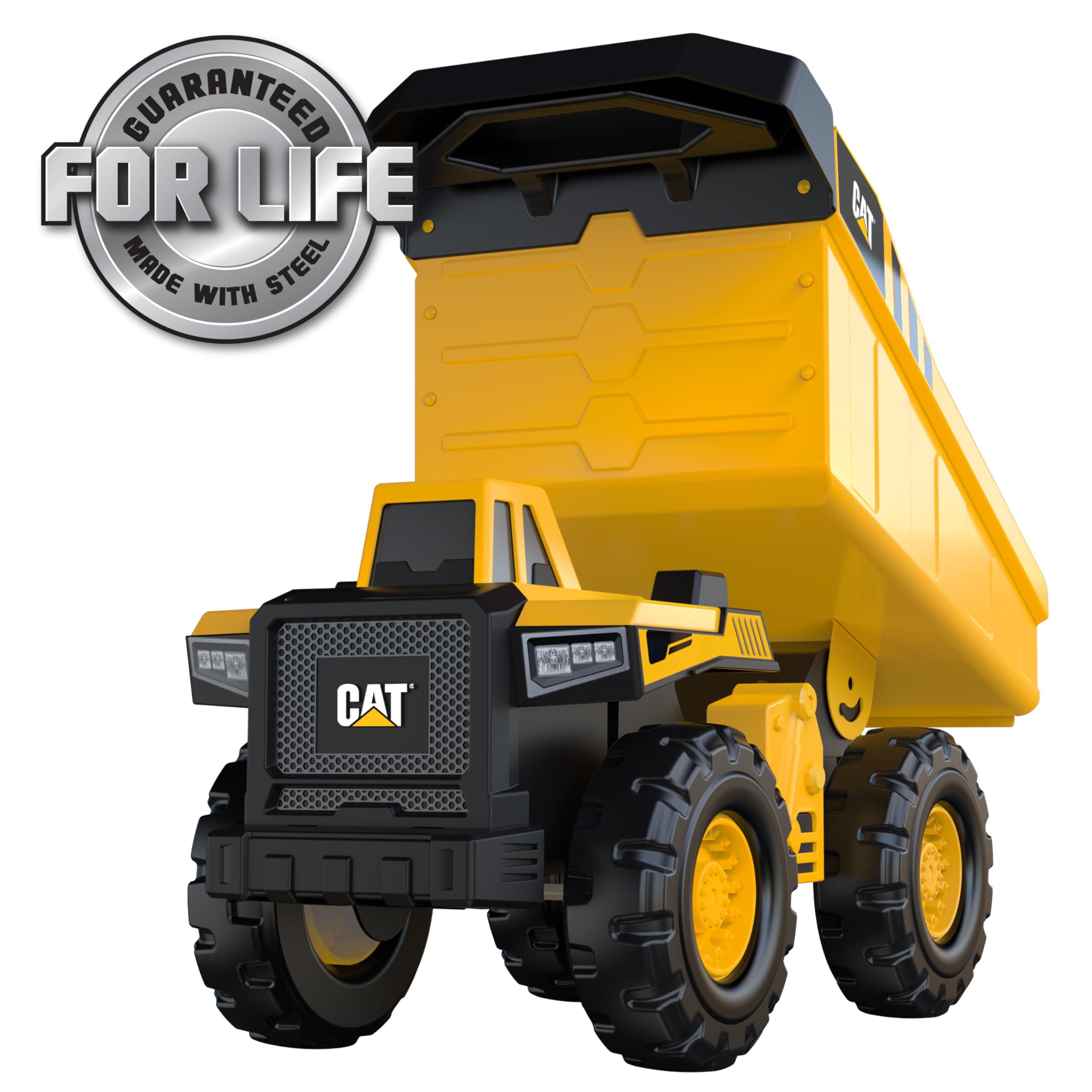 CatToysOfficial Cat Construction - Camión volquete de Juguete de Acero de 16 Pulgadas con Ruedas extragrandes | A Partir de 3 años, Regalos y Juguetes al Aire Libre, vehículos de acción para niños