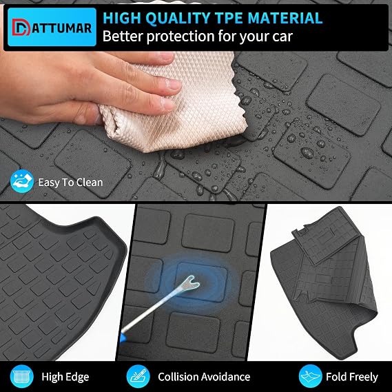 Cargo Liner Compatible with 2024 2025 2026 Chevrolet Trax Buick Envista Trunk Liner Cargo Mat TPE Back Seat Cover Protector 2024 Chevy Trax Accessories (Trunk Mat with Backrest Mat)