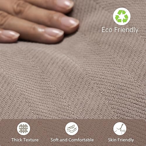 Miniatura 4 de ZWJD Juego de 2 fundas de almohada color caqui de 18 x 18 pulgadas con diseño elegante, suaves y lujosas, almohadas decorativas para sofá, cama y