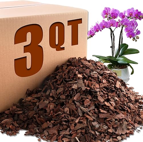 Vista 13 de AVALUTION Corteza para macetas de orquídeas: corteza de orquídea orgánica de 9 cuartos para plantas, todos los chips de madera de corteza de pino