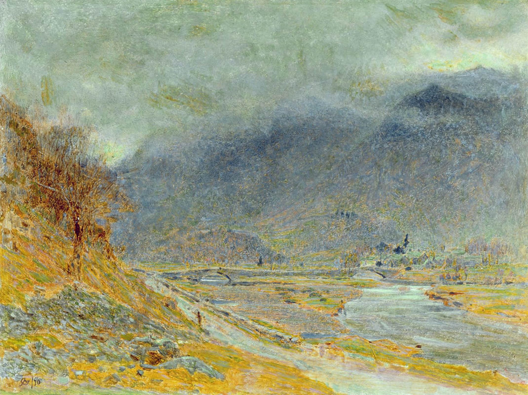 ARTXLXXBN Famous Painting Canvas Artwork Graffiti Print Mountain Mist by Albert Goodwin Portrait Canvas Image for Home Decor 60x90cm
