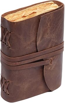 Vintage Leather Journal 7x5 200 Pages for Writing, Sketching, Drawing Genuine Leather Travel Diary for Men and Women Handmade Brown Notebook, Artist Gift, Rustic Leather Bound Journal