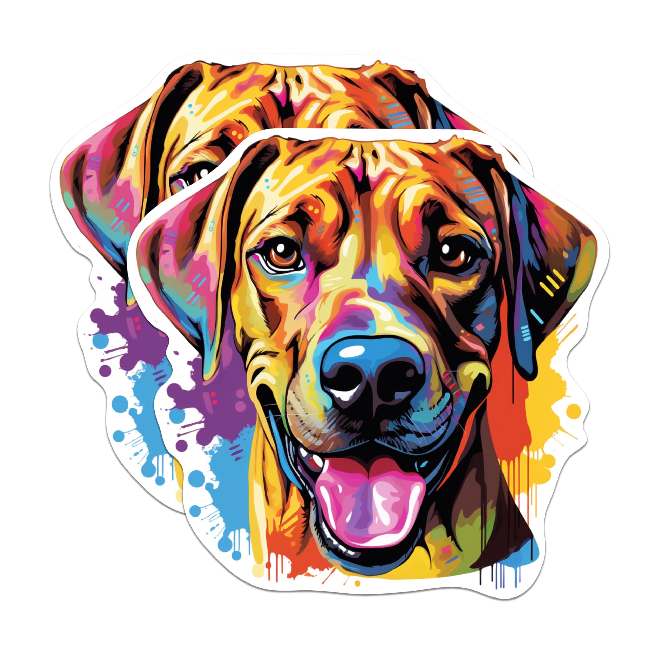 (2 Pack) Rhodesian Ridgeback Dog Breed Stickers - 5 Inches On Longest Side - Choose from Over 100 Dog Breeds - for Cars, Trucks, Skateboards, Laptops - Made in USA - BMCS1932