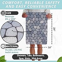 Vista 3 de ENKOSI Alfombra antideslizante para ducha y baño Loofah - Comodidad acolchada suave - Sin ventosas para bañeras lisas o texturizadas - Drenaje