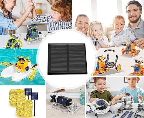Miniatura 5 de 10 mini paneles solares para energía solar, kit de mini panel solar de 5.5 V 80 mA, juguete eléctrico, células fotovoltaicas, cargador de células