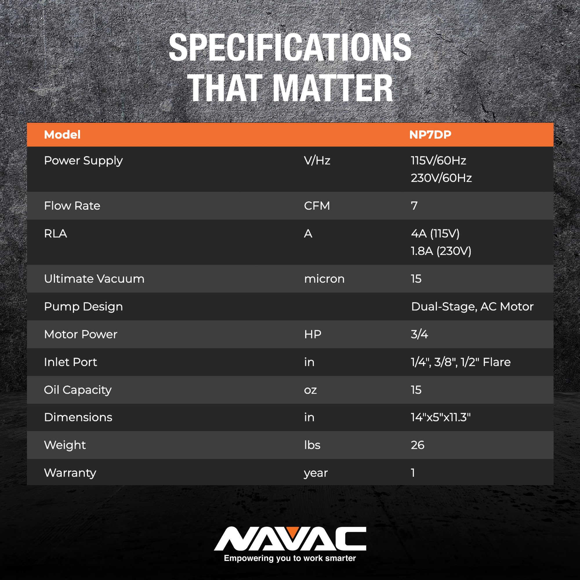 NAVAC NP7DP Pro Vacuum Pump - 7 CFM -4