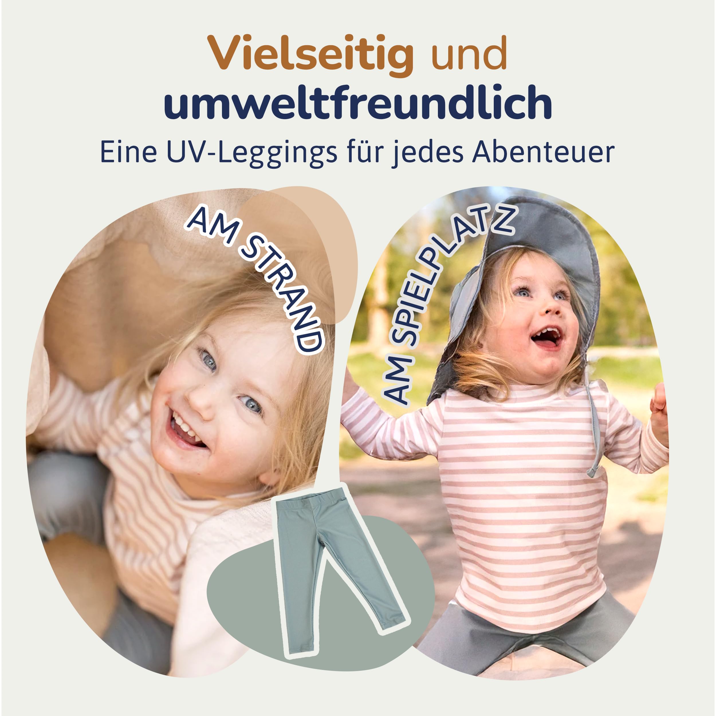UV Leggings Kinder Langarm & UPF 50+ Sonnenschutz – Ökotex Zertifiziert & schadstofffrei – UV Kleidung Baby gemütlich & nachhaltig – Made in Europe