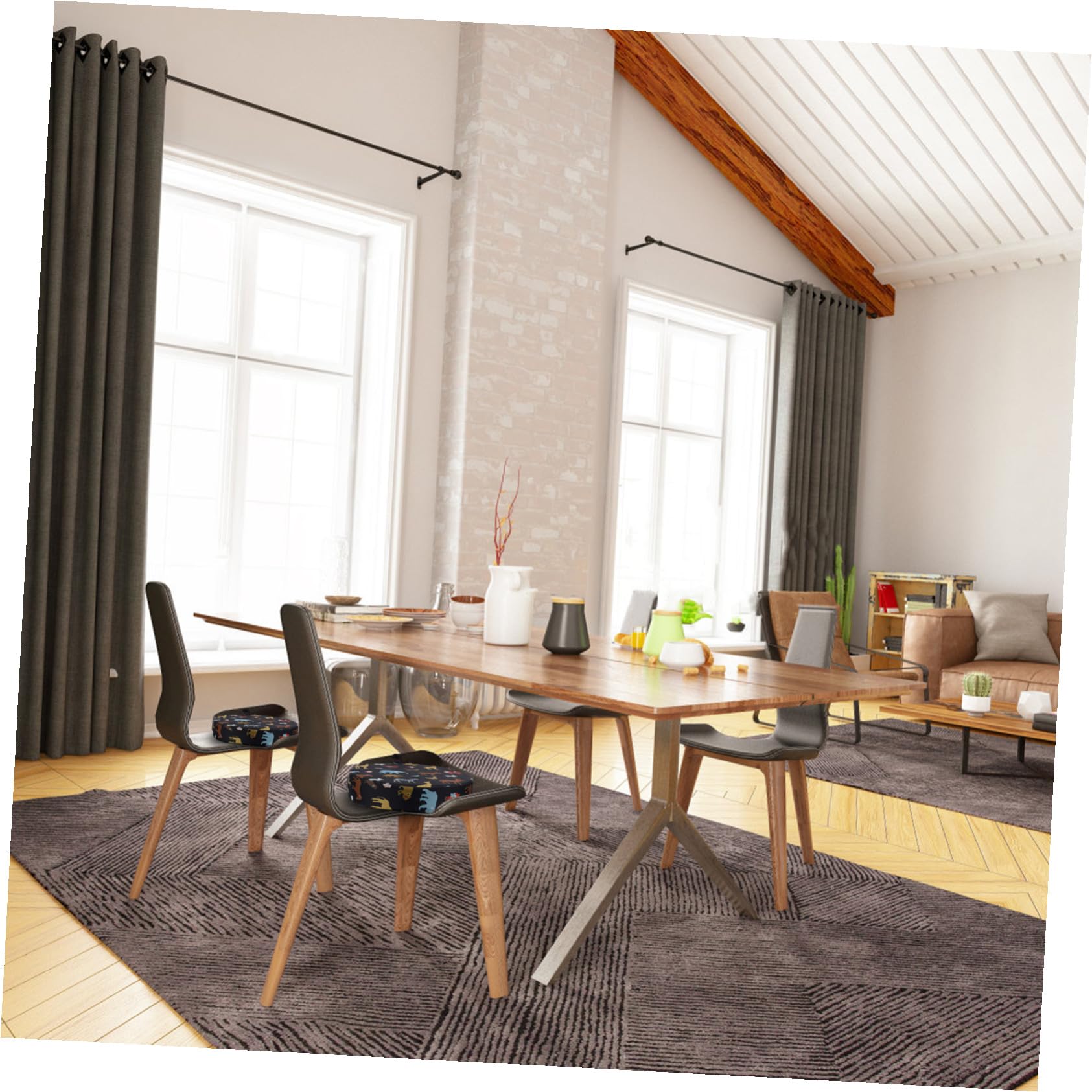 Toyvian Cojín Elevador de Asiento Infantil Redondo Negro 1 Pieza | Algodón y Espuma, Base Antideslizante, Fácil Limpieza, para Silla y Comedor