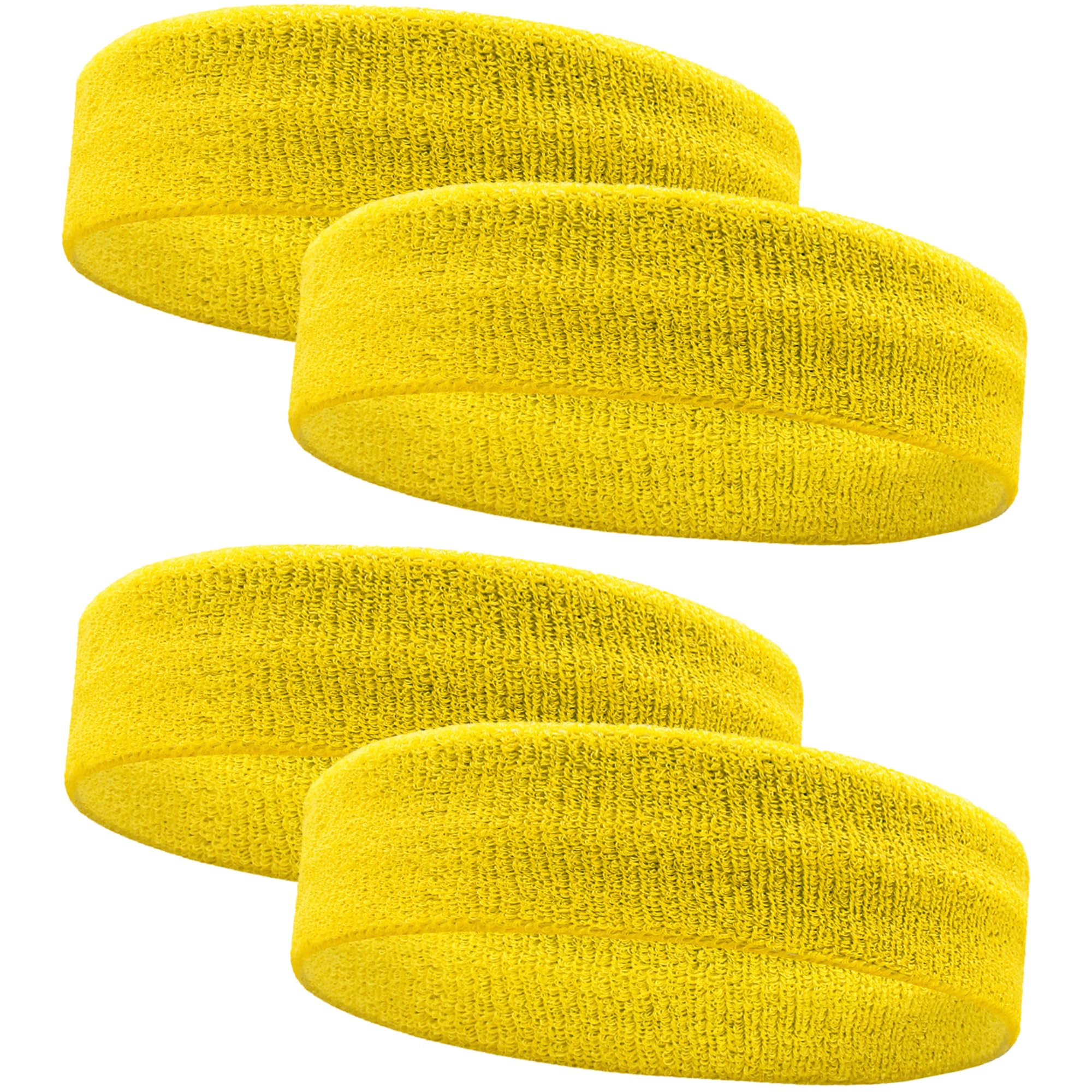 4 Pack Sweatbands Sports Headband for Men and Women, Moisture Wicking Athletic Workout Headband for Running, Tennis, Basketball, Yoga, Gym Stretchy Unisex Sweatband