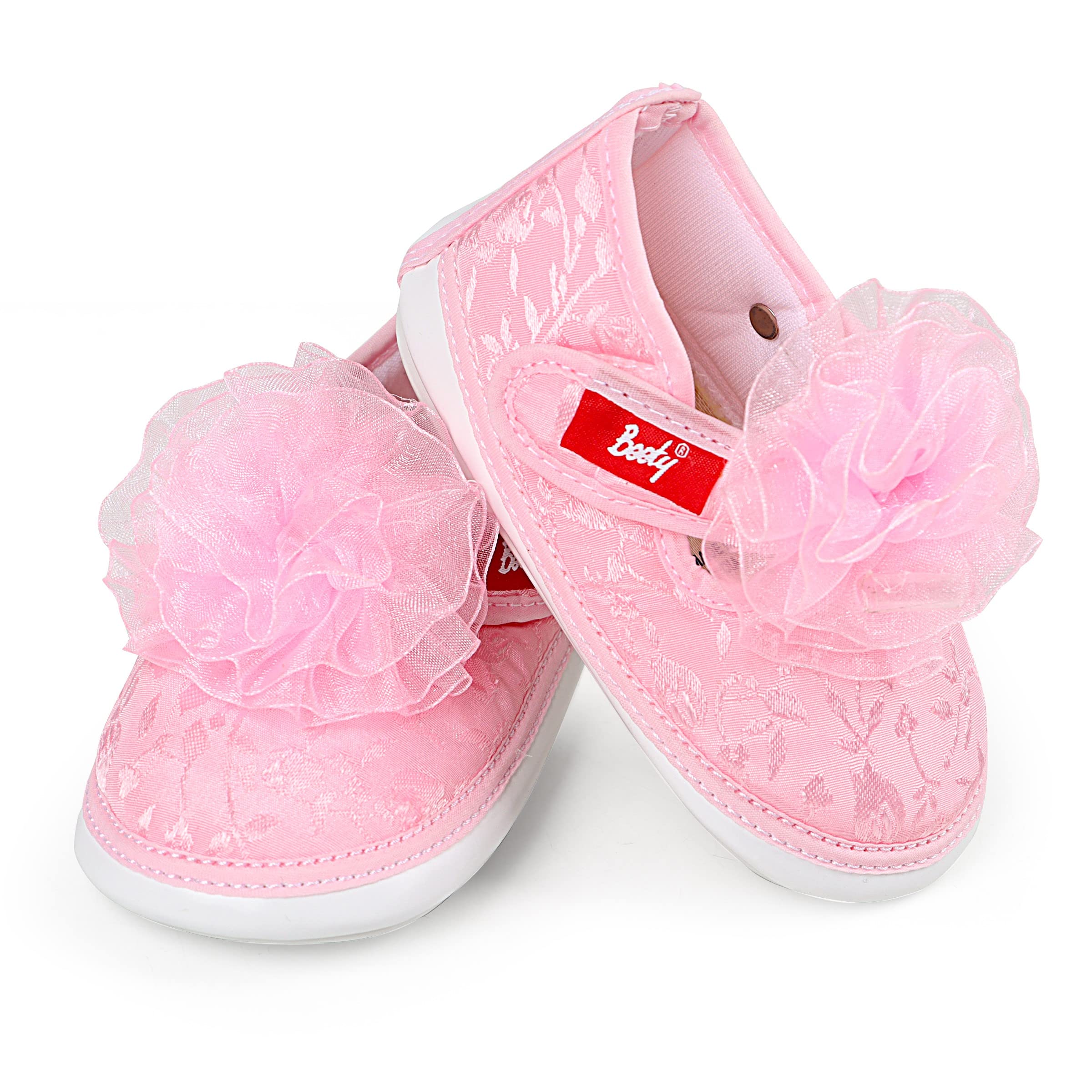 Baby Booty Soft Sole Checked Shoes for Infants Lightweight Non-Slip Pre-Walker Shoes with Hook & Loop Strap Comfortable Breathable Baby Girl Footwear.-image-29
