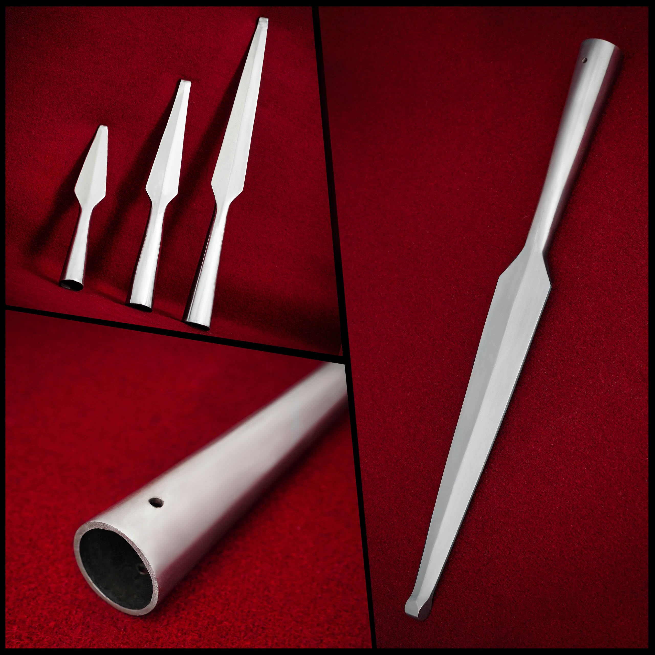 Mythrojan Testa di lancia medievale Blunt Rievocazione Battaglia SCA Viking punta di lancia 28 cm