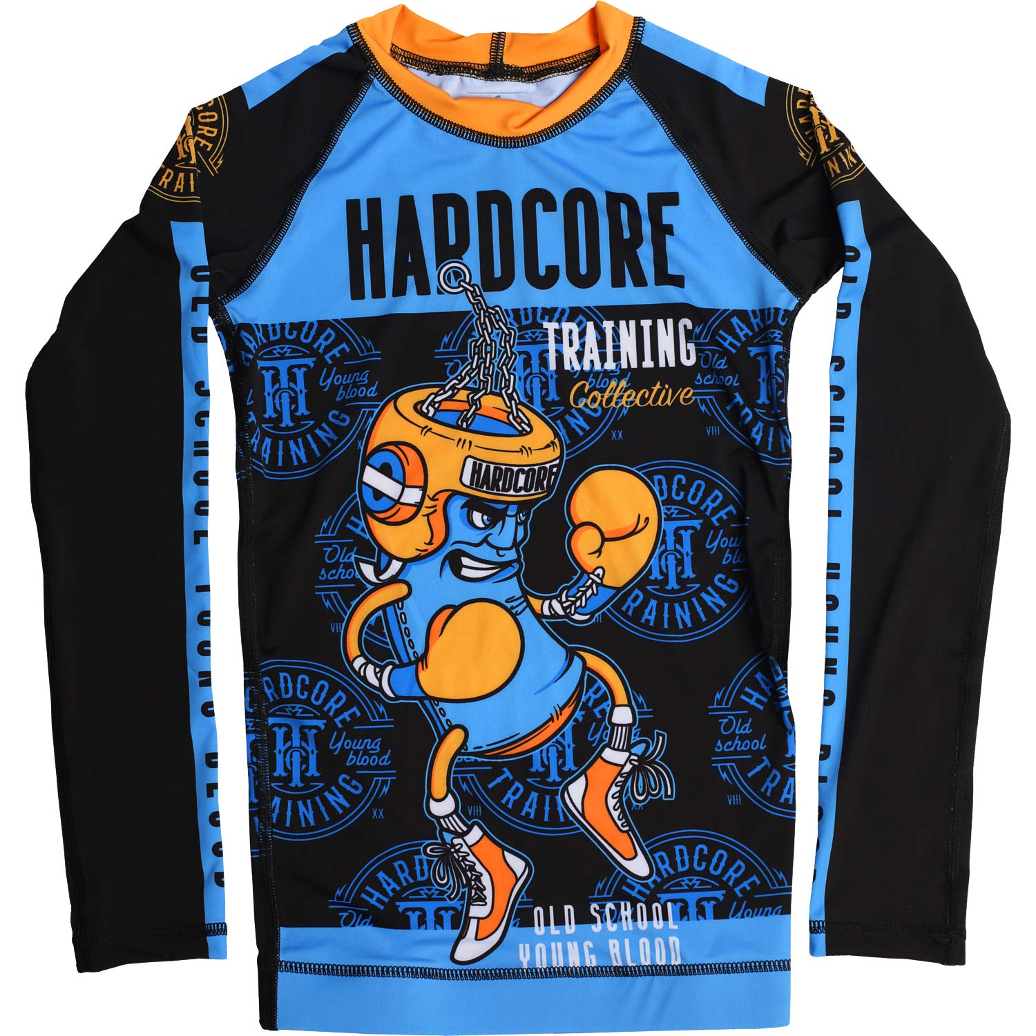 Hardcore Training Punching Bag Kids Rash Guard Camisa de Compresión Manga Larga Ninos BJJ MMA Fitness Workout Ropa Deportiva