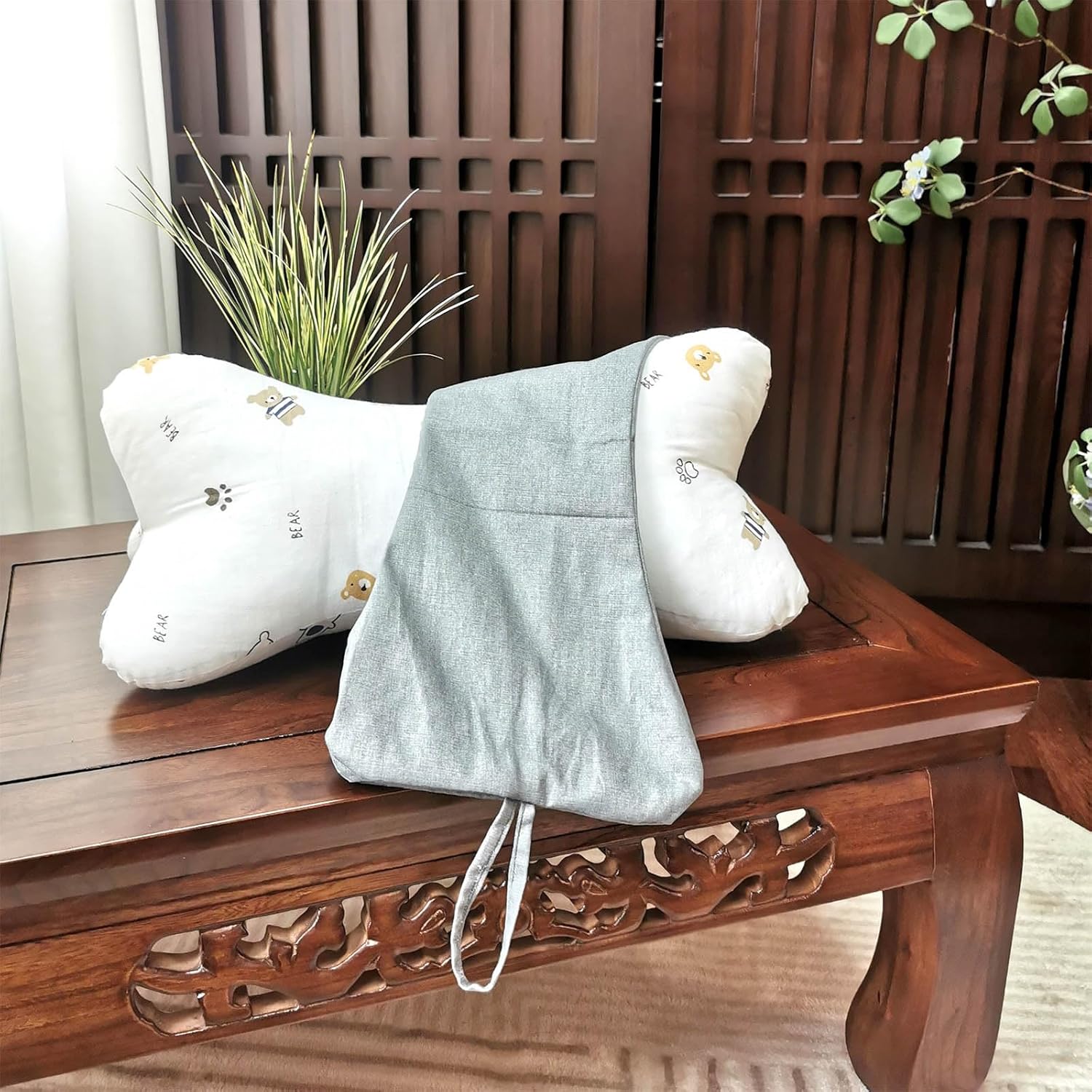 Neck & Cervical Pillows Dog Bone Shaped Travel Neck Pillows With Washable Removable Cover Have Loops On Either End For Car Bus Truck Driving Comfort Head Rest Support Neck Chiropractic Pillow (Color - Image 3