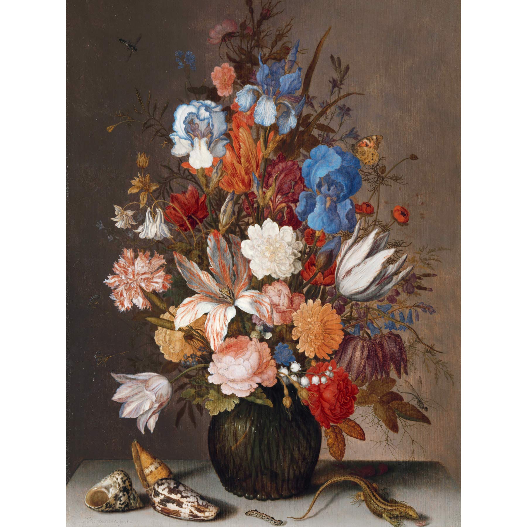 Artery8 Balthasar Van Der Ast Still Life Flowers Painting Premium Wall Art Canvas Print 18X24 Inch