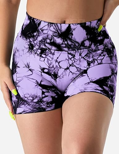 Miniatura 9 de YEOREO Pantalones cortos profesionales para mujer de 36 pulgadas pantalones cortos de entrenamiento sin costuras cintura alta contorno de gimnasio
