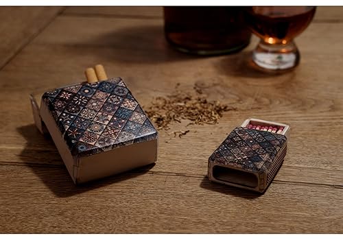 Miniatura 2 de Nuf-Nuf - Estuche para cigarrillos hecho a mano para paquetes estándar de 20 cigarrillos - Lujosa caja de cigarrillos de madera - Diseño duradero y