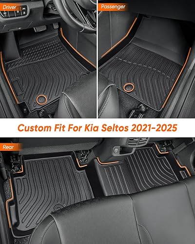 Miniatura 2 de DrCarNow Alfombrillas para Kia Seltos 2025, 2024, 2023, 2022 y 2021, para Kia Seltos (no modelos SX Turbo), juego completo de alfombrillas de goma