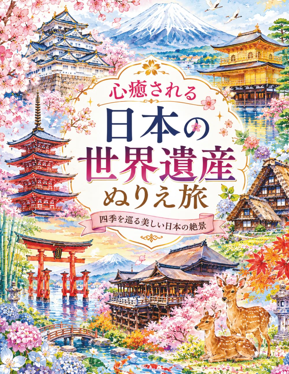 心癒される 日本の世界遺産ぬりえ旅