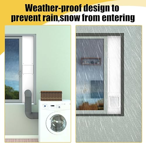 Miniatura 6 de Powrocket Kit de ventana de ventilación de secadora para manguera de ventilación de secadora de 4 pulgadas, con cubierta de ventilación de secadora