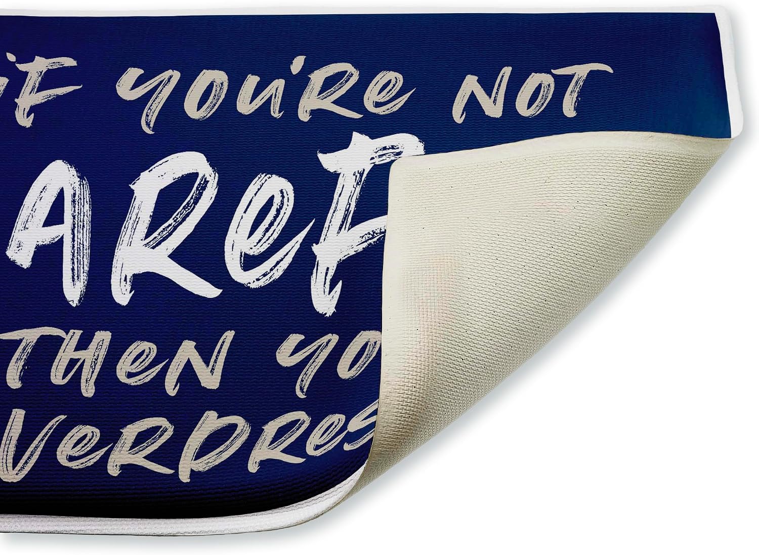 Not Barefoot Then Overdressed Plush Bathroom Mat & Bath Rug, Soft Quick-Dry Non-Slip Bathroom Rug with Recycled Foam Cushion, Beach Life Summer Sentiment Design by Lettered and Lined, 18"x30"