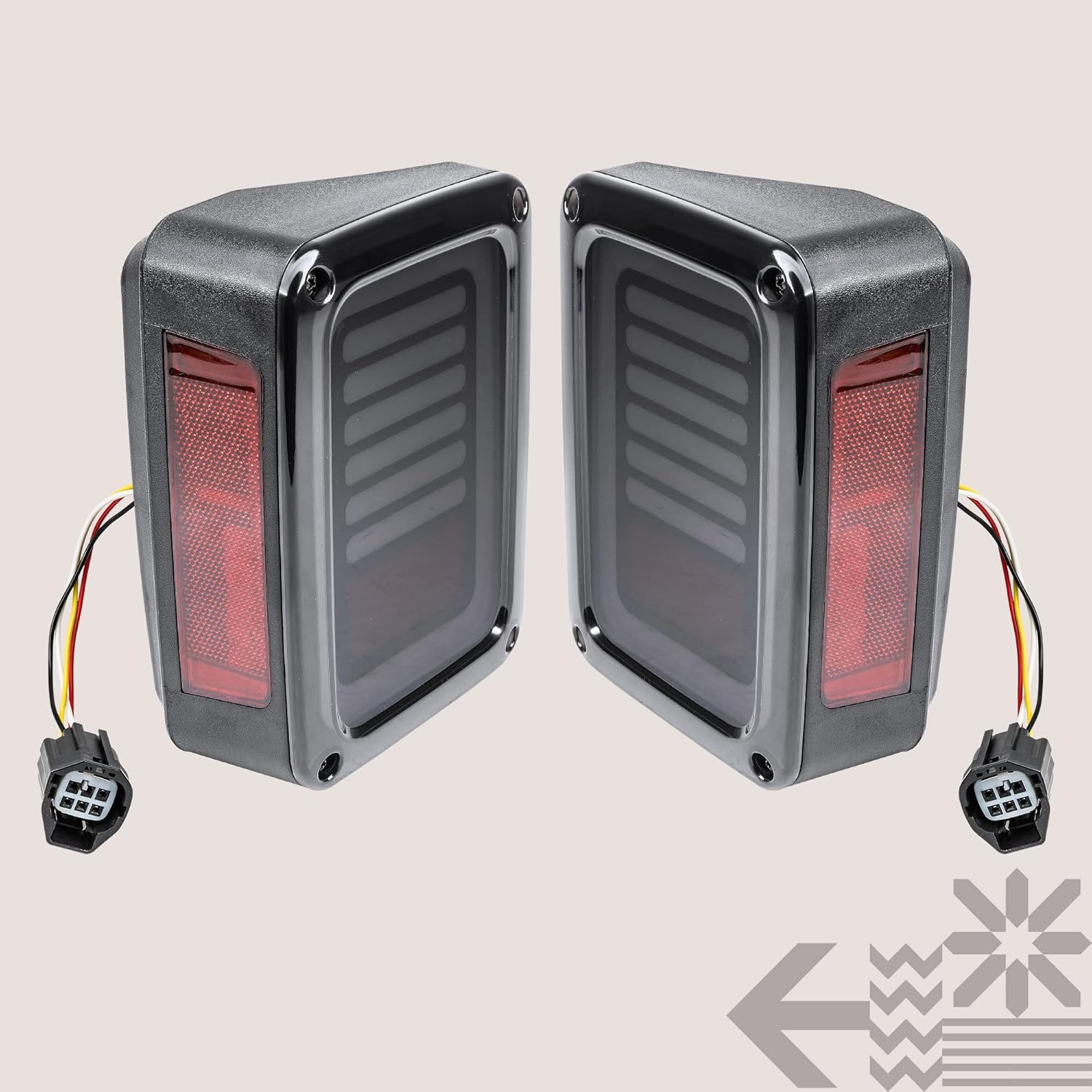 TRUE MODS LED Rear Tail Light Replacement for Jeep Wrangler 2007-2018 [Line & Halo Design] [Smoke Lens] [Plug n Play] - Brake Tail Light Compatible with Jeep Wrangler JK JKU Unlimited Accessories