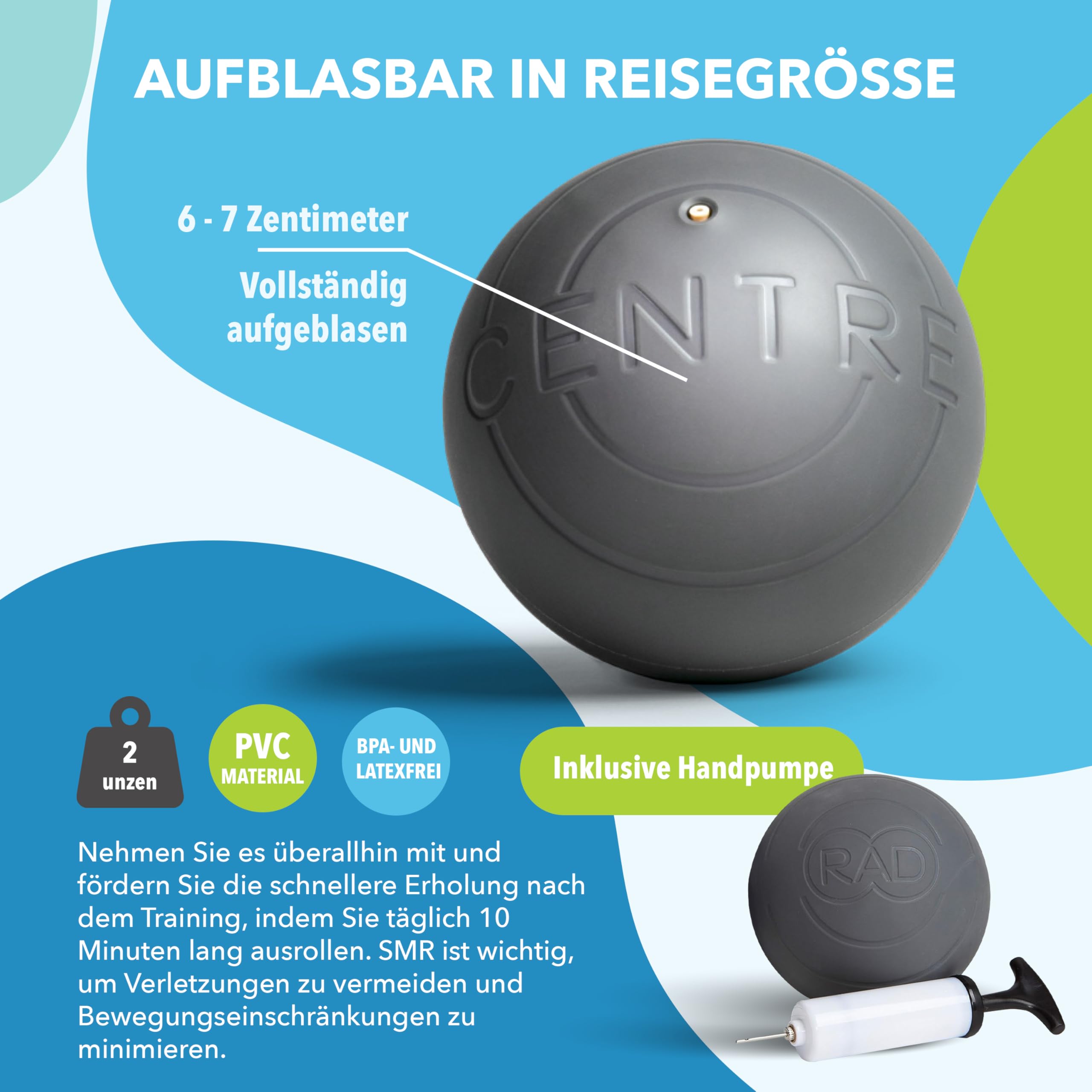 RAD Center I Myofasziales Release-Tool I Soft Belly Ball I Selbstabdominale Massage Mobilität und Erholung