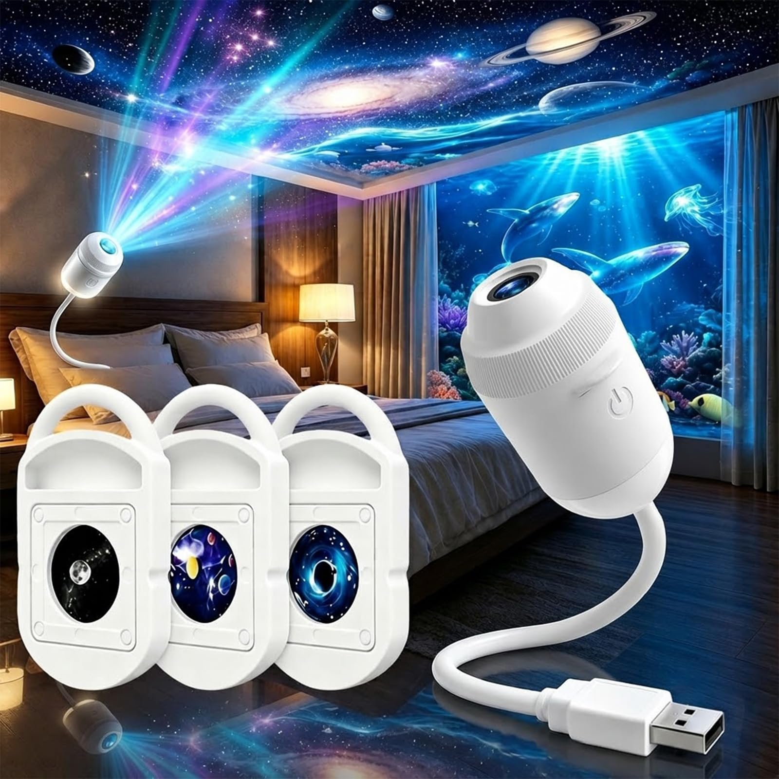 Photo 1 of Generic 2-in-1 Galaxy Projector Night Light